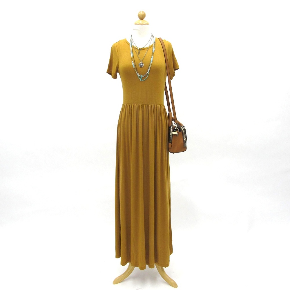 ROLYPOLY Short Sleeve  Casual Long Maxi Dress